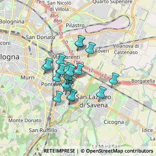 Mappa Via Due Madonne, 40139 Bologna BO, Italia (1.2895)