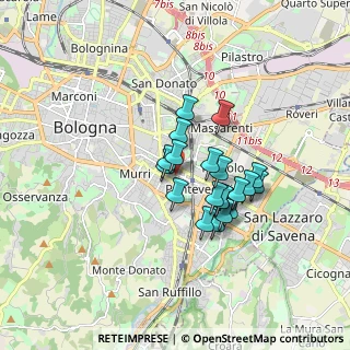 Mappa Via Pellegrino Matteucci, 40137 Bologna BO, Italia (1.2925)