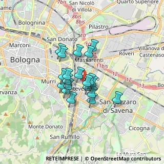 Mappa Via Vittore Carpaccio, 40139 Bologna BO, Italia (1.145)