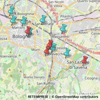 Mappa Via Protti Alfredo, 40139 Bologna BO, Italia (2.17583)