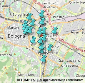Mappa Via Azzurra, 40138 Bologna BO, Italia (1.347)