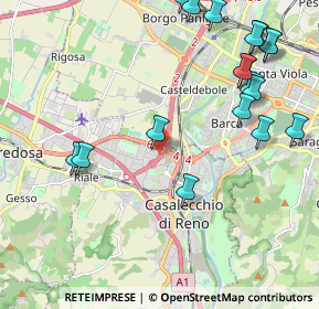 Mappa Tangenziale nord di Bologna, 40033 Casalecchio di Reno BO, Italia (2.61889)