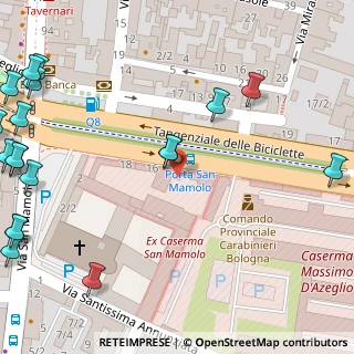 Mappa Viale Enrico Panzacchi, 40124 Bologna BO, Italia (0.08421)