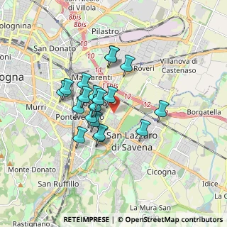 Mappa Via Rodolfo Mondolfo, 40139 Bologna BO, Italia (1.355)