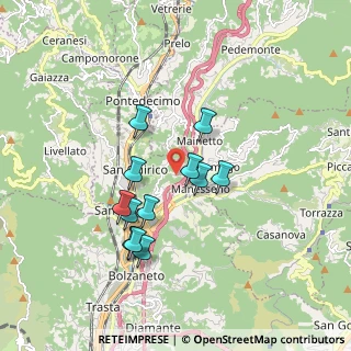 Mappa Via Inferiore Porcile, 16163 Genova GE, Italia (1.54917)