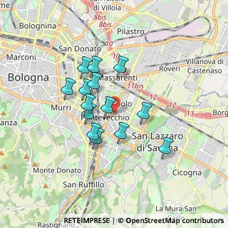 Mappa Via Paganino Bonafede, 40139 Bologna BO, Italia (1.42071)