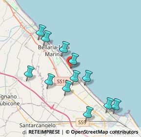 Mappa Via Alfredo Pinzon, 47814 Bellaria-Igea Marina RN, Italia (3.86167)