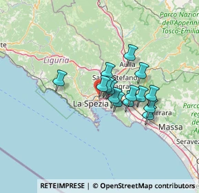 Mappa Variante Aurelia, 19135 La Spezia SP, Italia (9.51333)