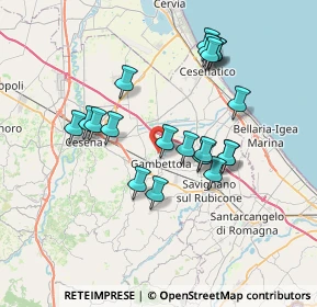 Mappa Via Capannaguzzo, 47035 Gambettola FC, Italia (6.7485)