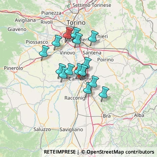 Mappa Via delle Benne, 10022 Carmagnola TO, Italia (9.7275)