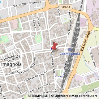 Mappa Via Giuseppe Chiffi, 9, 10022 Carmagnola, Torino (Piemonte)