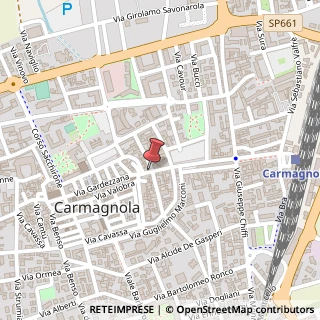 Mappa Via Valobra F, 34, 10022 Carmagnola, Torino (Piemonte)