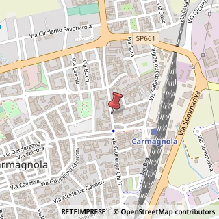 Mappa Via Vercelli Fratelli, 28, 10022 Carmagnola, Torino (Piemonte)