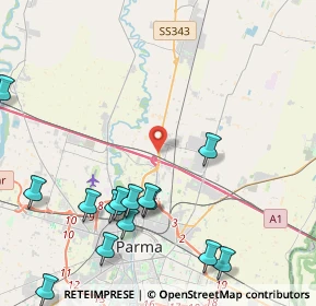 Mappa SS343, 43122 Parma PR, Italia (5.38643)