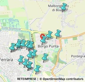 Mappa Via Copparo 6 in angolo con, 44123 Ferrara FE, Italia (1.121)