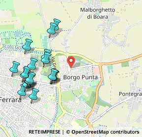 Mappa Via Copparo 6 in angolo con, 44123 Ferrara FE, Italia (1.1965)