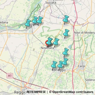 Mappa Via Vittorio Veneto, 42017 Novellara RE, Italia (6.89583)