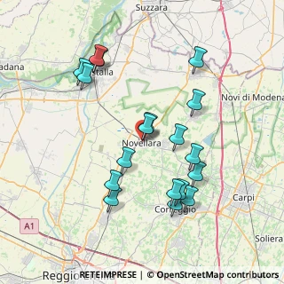 Mappa Via Vittorio Veneto, 42017 Novellara RE, Italia (7.61056)