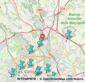 Mappa Via della Stazione di Grottarossa, 00189 Roma RM, Italia (6.55)