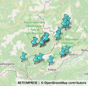 Mappa Via Falzeni, 38054 Tonadico TN, Italia (11.6285)