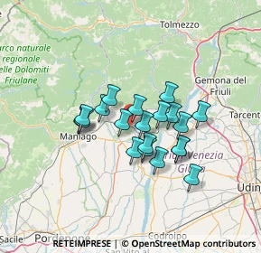 Mappa 33090 Travesio PN, Italia (9.8815)