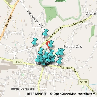 Mappa Via P. Zorutti, 33030 Majano UD, Italia (0.34)