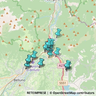 Mappa Via Cadore, 32014 Ponte nelle Alpi BL, Italia (3.009)