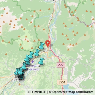 Mappa Via Cadore, 32014 Ponte nelle Alpi BL, Italia (6.1255)