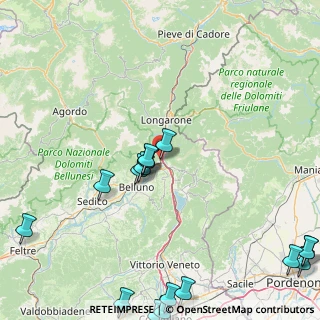 Mappa Via Cadore, 32014 Ponte nelle Alpi BL, Italia (23.68765)