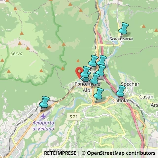 Mappa Via Borgo Livinal, 32014 Ponte Nelle Alpi BL, Italia (1.54182)