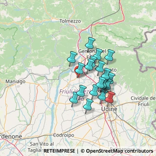Mappa Via Giuseppe Garibaldi, 33030 Majano UD, Italia (10.8125)