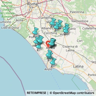 Mappa Centro Comm. Aprilia 2 S.R. 148 Pontina Km 44 Uscita Riserva Nuova, 04011 Aprilia LT, Italia (9.84118)