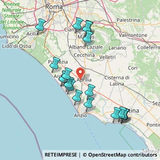 Mappa Centro Comm. Aprilia 2 S.R. 148 Pontina Km 44 Uscita Riserva Nuova, 04011 Aprilia LT, Italia (17.43158)