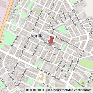 Mappa Via Oleandri, 92, 04011 Aprilia, Latina (Lazio)