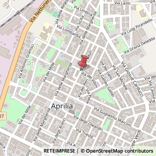 Mappa Via Villini,  10, 04011 Aprilia, Latina (Lazio)