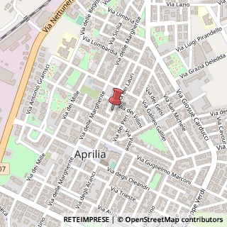 Mappa Via dei Lauri, 54, 04011 Aprilia, Latina (Lazio)