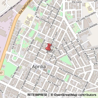 Mappa Via dei Lauri, 64, 04011 Aprilia, Latina (Lazio)