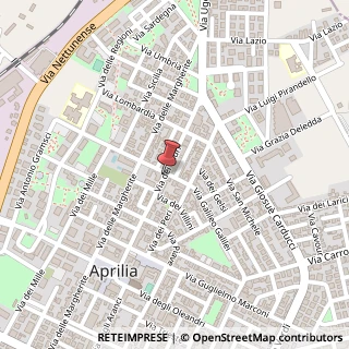 Mappa Via lauri 105, 04011 Aprilia, Latina (Lazio)