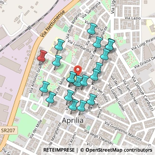 Mappa Via delle Margherite, 04011 Aprilia LT, Italia (0.214)
