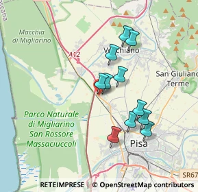 Mappa SS 1, 56017 Pisa PI, Italia (3.13636)