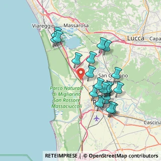 Mappa Via delle Catene, 56017 San Giuliano Terme PI, Italia (6.988)