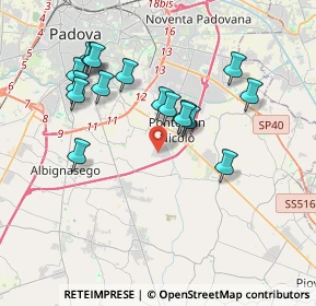 Mappa Viale Francia, 35020 Ponte San Nicolò PD, Italia (3.61059)