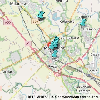 Mappa Via Monsignor Bianchi, 20077 Melegnano MI, Italia (1.4125)