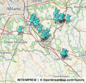 Mappa Via Conciliazione, 20077 Melegnano MI, Italia (6.94889)