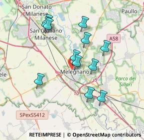 Mappa Via Pio IV, 20077 Melegnano MI, Italia (3.43917)