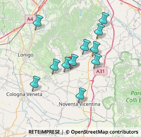Mappa Via Municipio, 36040 Sossano VI, Italia (6.30636)