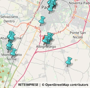 Mappa Via Schiavon Don Antonio, 35020 Albignasego PD, Italia (4.8675)