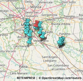 Mappa Via Piave, 20077 Melegnano MI, Italia (10.9555)