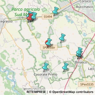 Mappa SP Vermezzo, 20088 Rosate MI, Italia (4.92231)