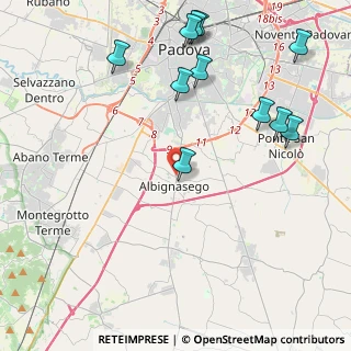 Mappa Via Piemonte, 35020 Albignasego PD, Italia (5.11273)